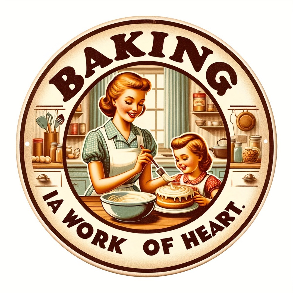 Kitchen Baking Wall Art - Vintage Metal Baking Sign 