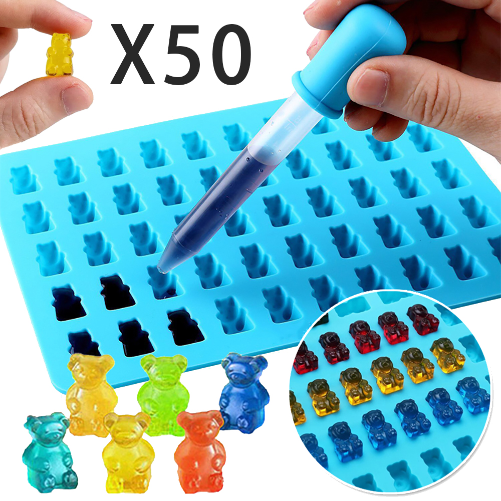 Kitchen Appliances For Baking - 50Grids Gummy Bear Mold Silicone Bear