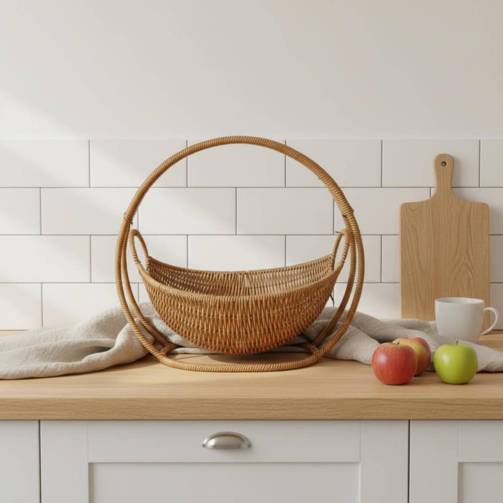 Baking Kitchen Design - Cradle Design Bread Basket Handwoven Wicker