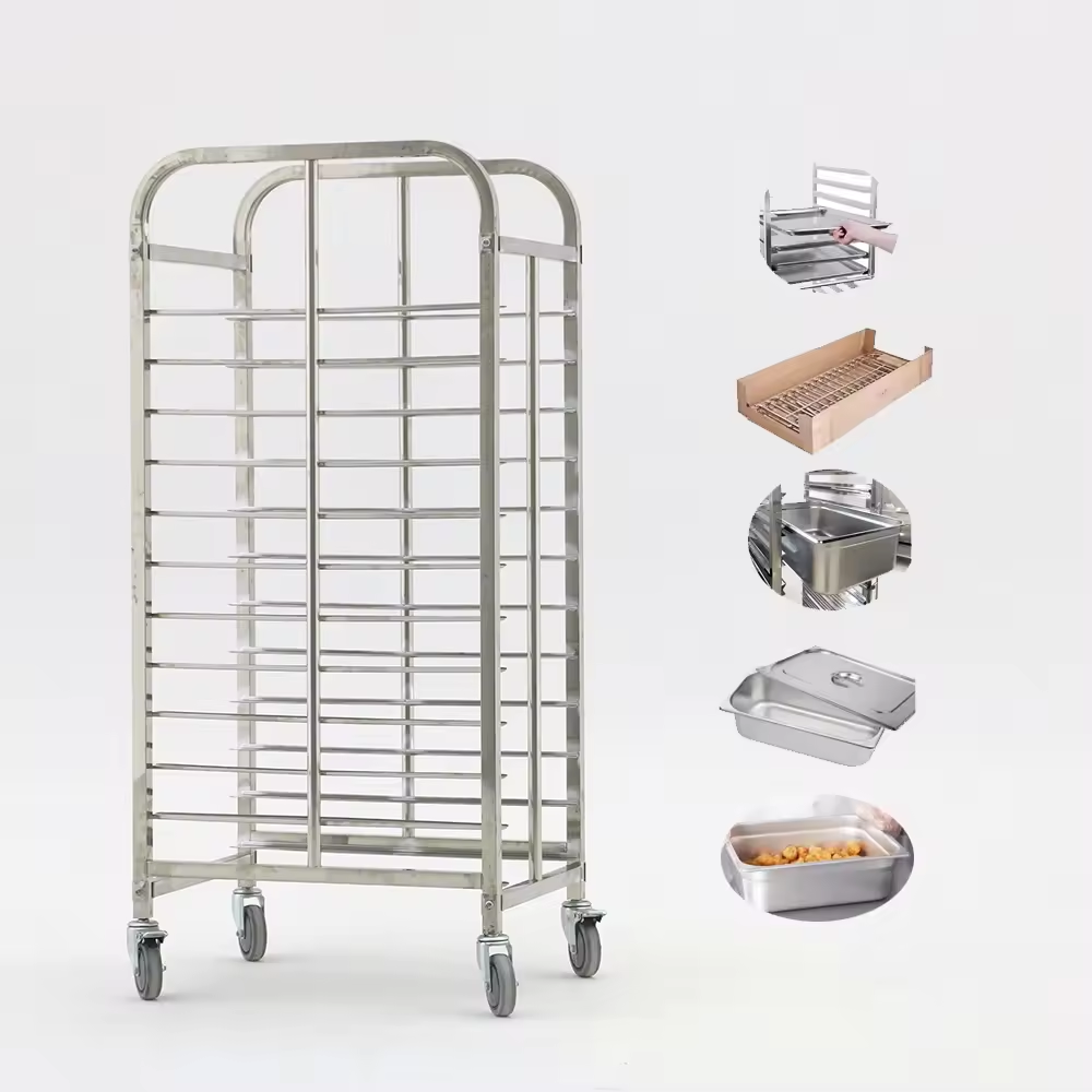 Kitchen Baking Trolley - Bun Pan Sheet Rack Tray Bakery