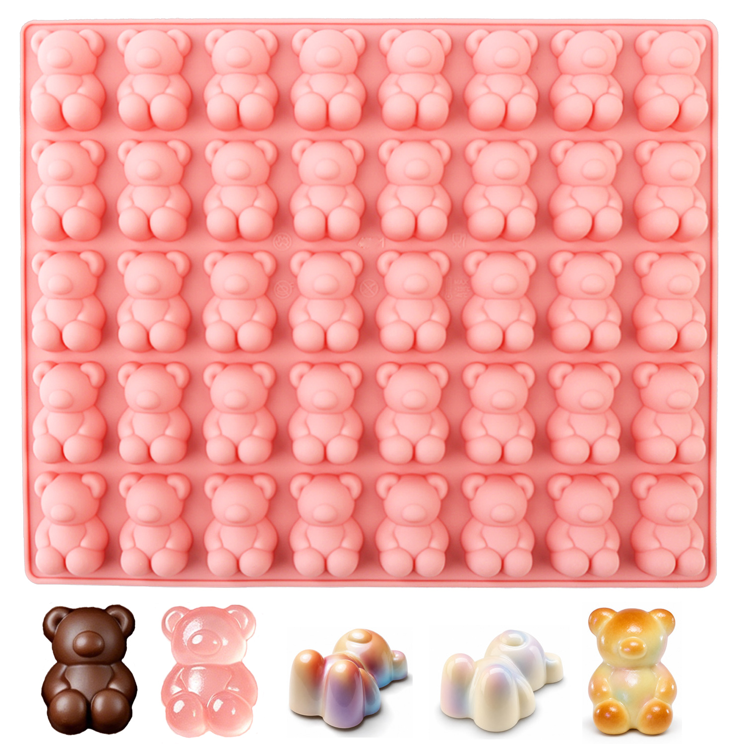 Kitchen Baking Molds - 40-Piece Bear-Shaped Silicone Mold 3D Cartoon