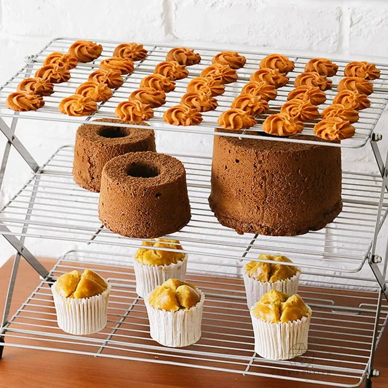Kitchen Baking Cake - Foldable Multi-Layer Cake Cooling Rack Non-Stick