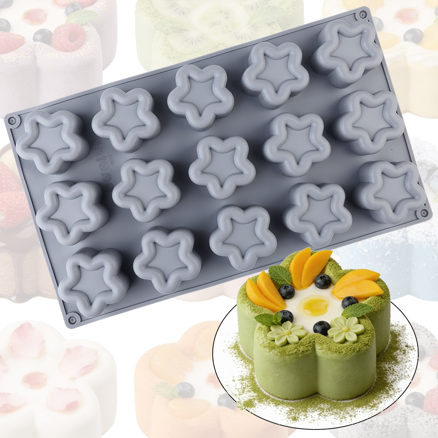 Kitchen Baking Must Haves - A Pack of Five-Pointed Star-Shaped Silicone