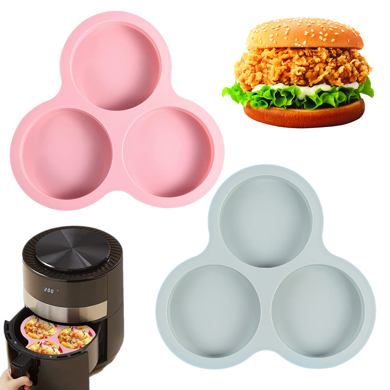 Kitchen Appliances For Baking - 1/2pcs Silicone Air Fryer Egg Pan
