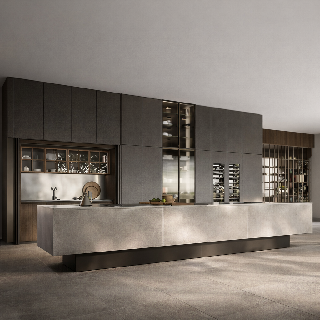 Kitchen Baking Island - Custom Modern 304 Stainless Steel Kitchen