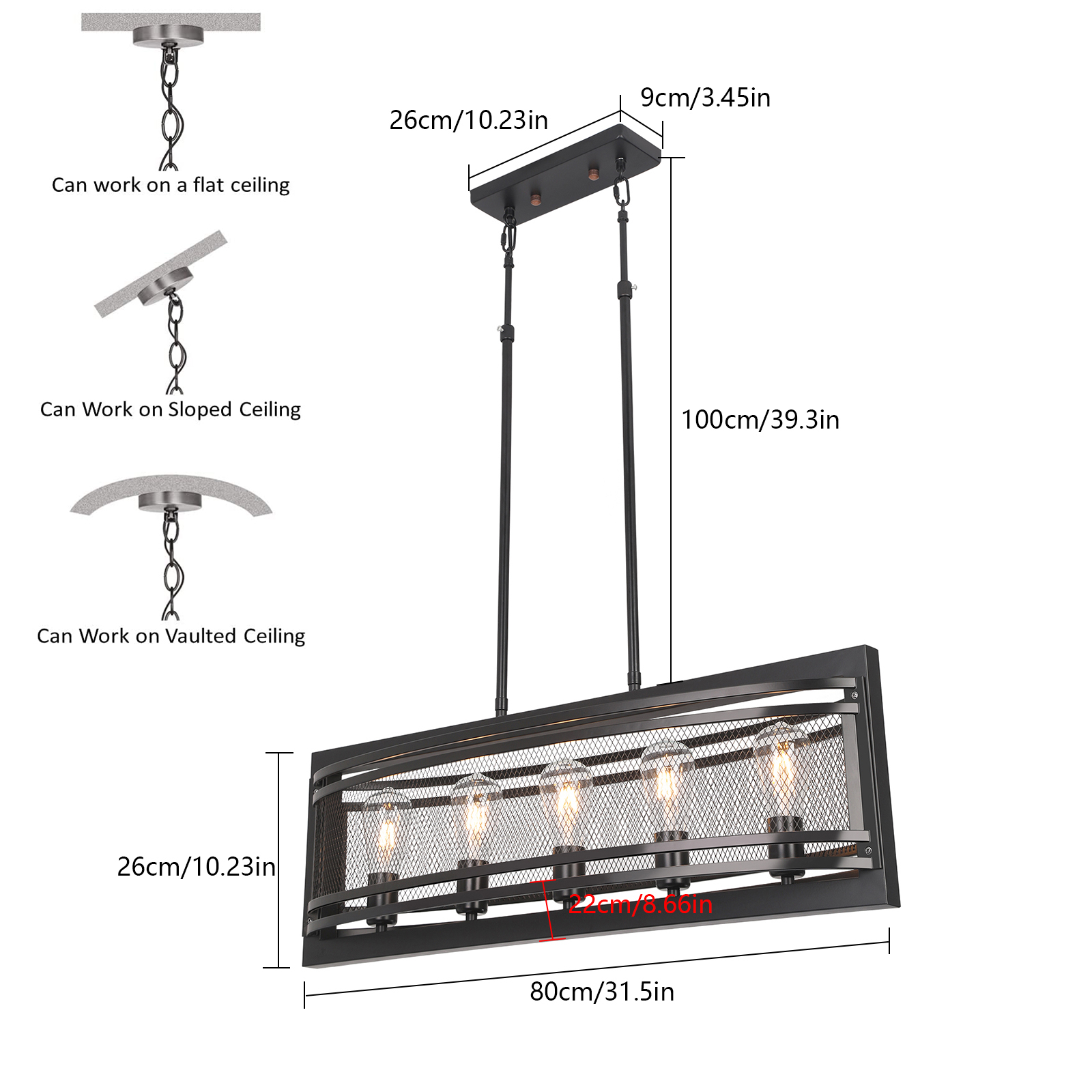 5-Light Linear Pendant Lightin – Kitchen Baking Island recenzja i cena