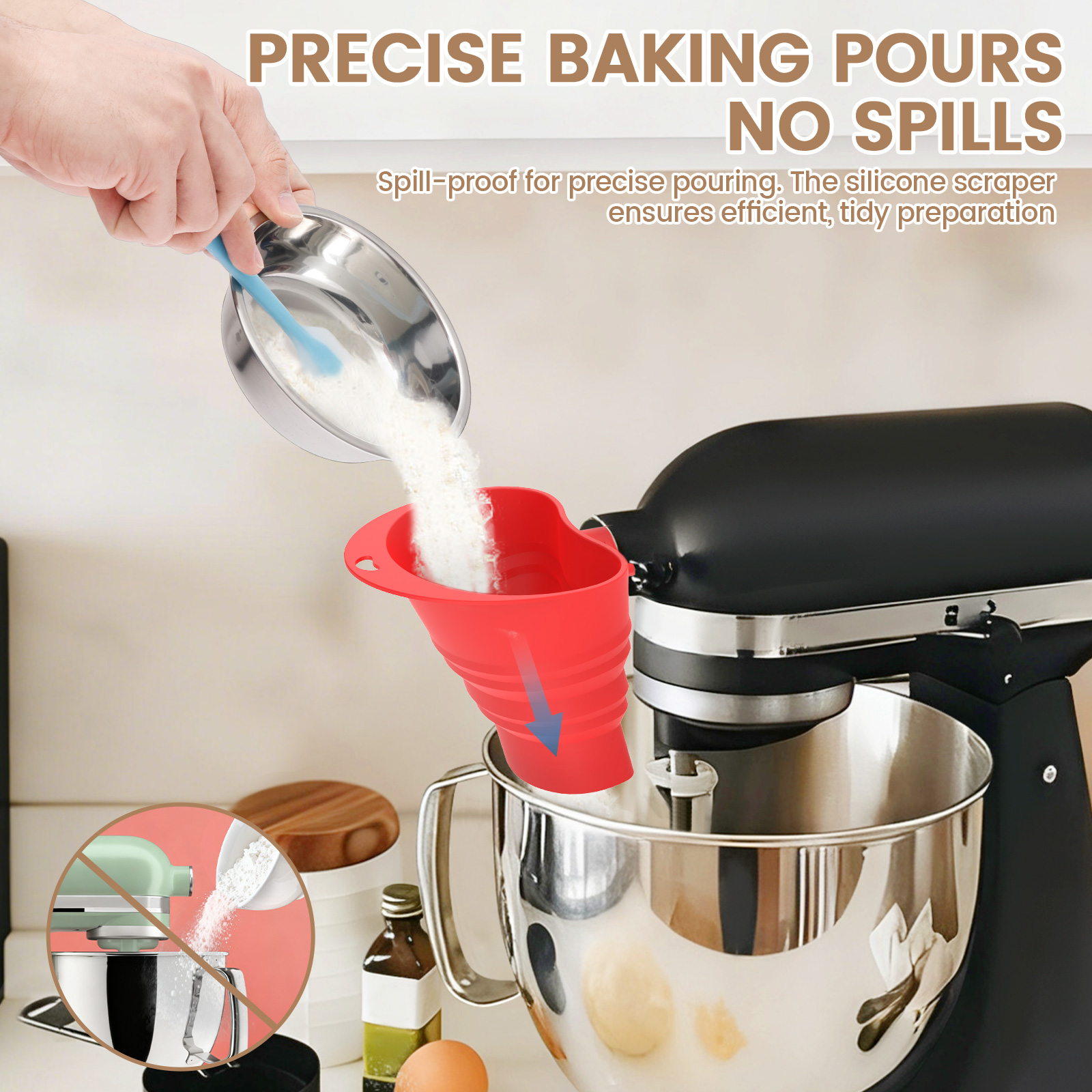 Flour Funnel Kitchen Aid Mixer – Kitchen Baking Aid recenzja i cena