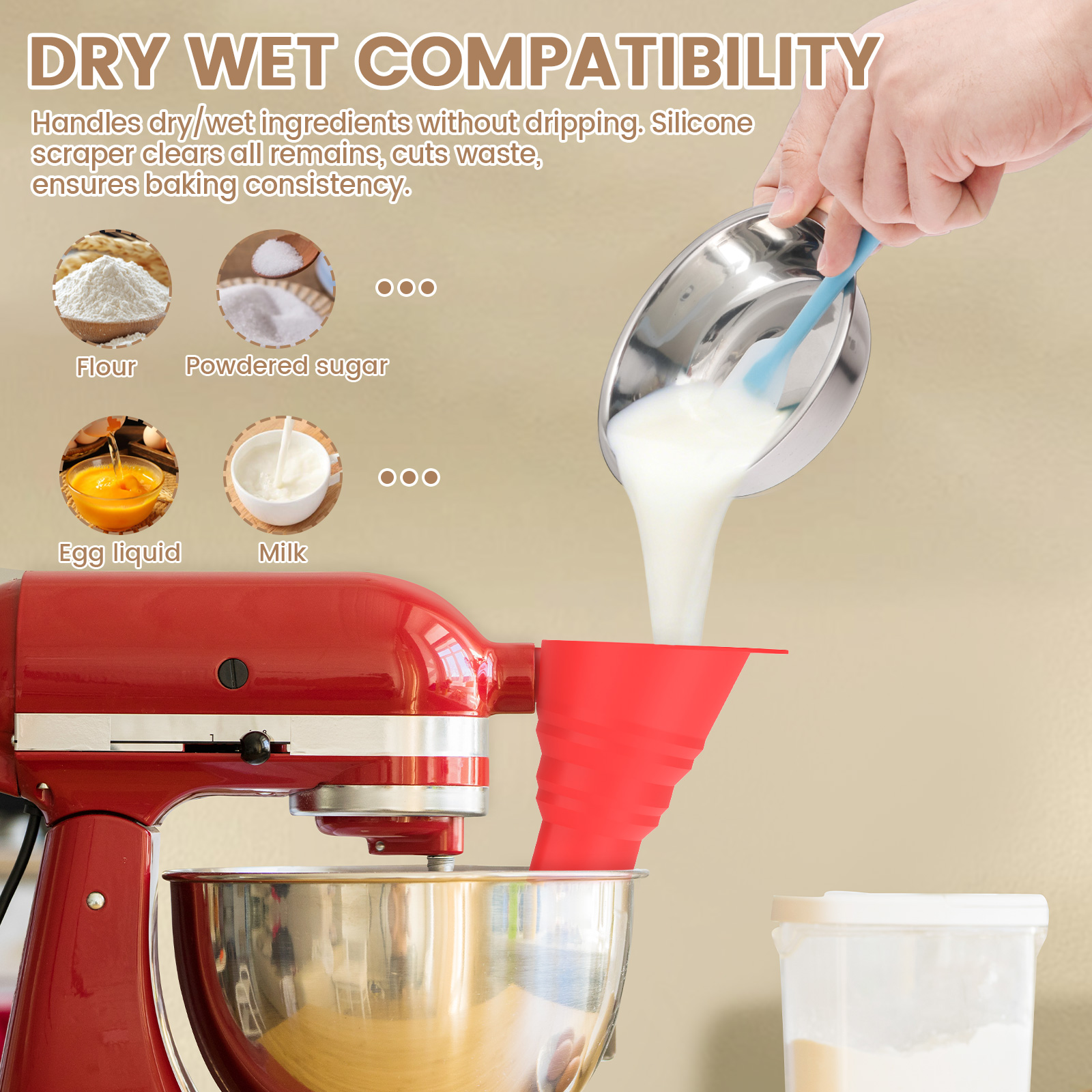 Flour Funnel Kitchen Aid Mixer – Kitchen Baking Aid recenzja i cena