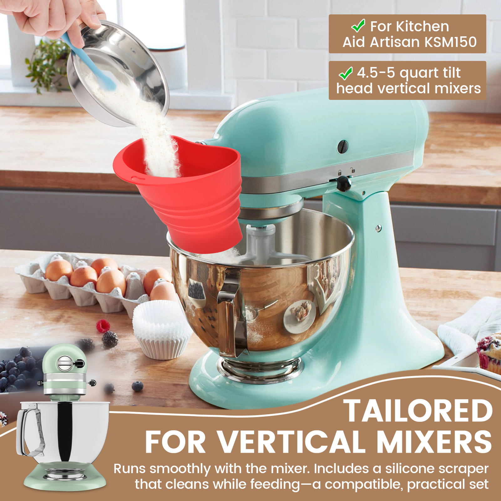 Flour Funnel Kitchen Aid Mixer – Kitchen Baking Aid recenzja i cena
