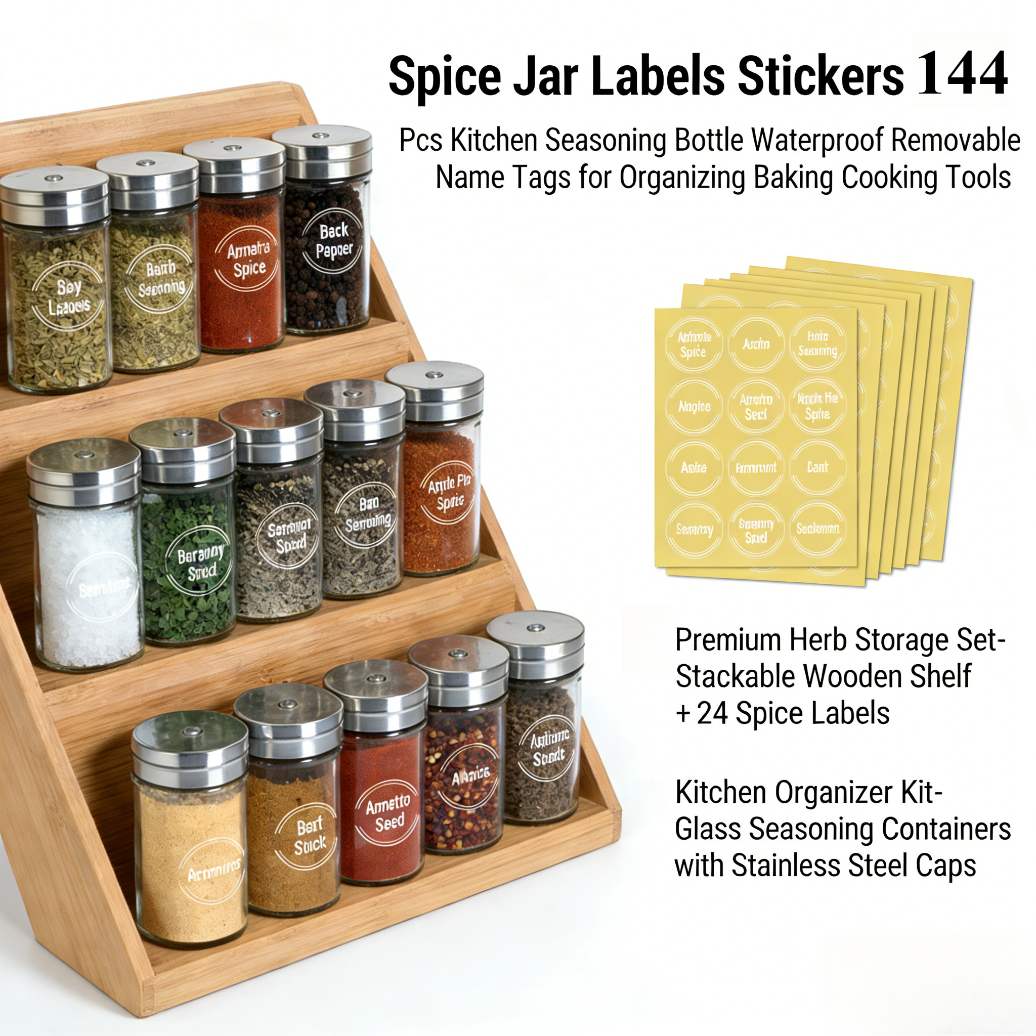 144pcs Spice Jar Labels Sticke – Kitchen.Baking Labels recenzja i cena