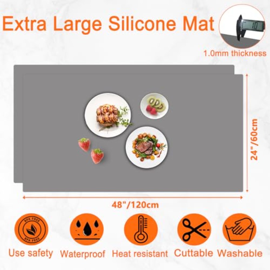 2Pack Large Silicone Mats for  – Kitchen Baking Island recenzja i cena