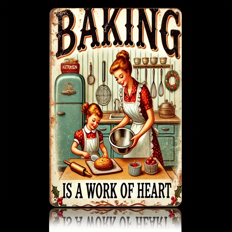 Vintage Style Iron Sign Baking – Kitchen Baking Wall Art recenzja i cena