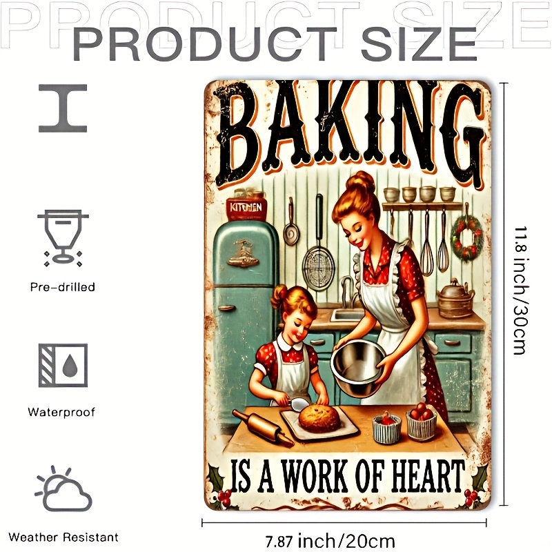 Vintage Style Iron Sign Baking – Kitchen Baking Wall Art recenzja i cena