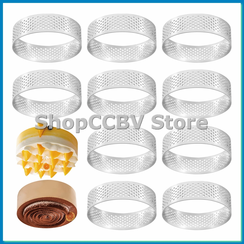 10Pcs Circular Tart Rings with – Kitchen Baking Cake recenzja i cena