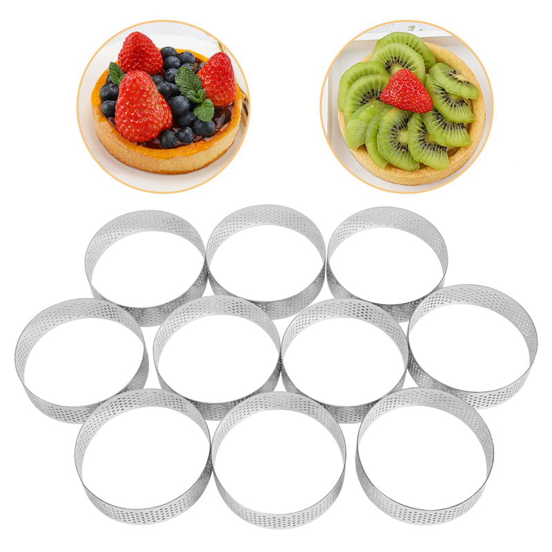 10Pcs Circular Tart Rings with – Kitchen Baking Cake recenzja i cena