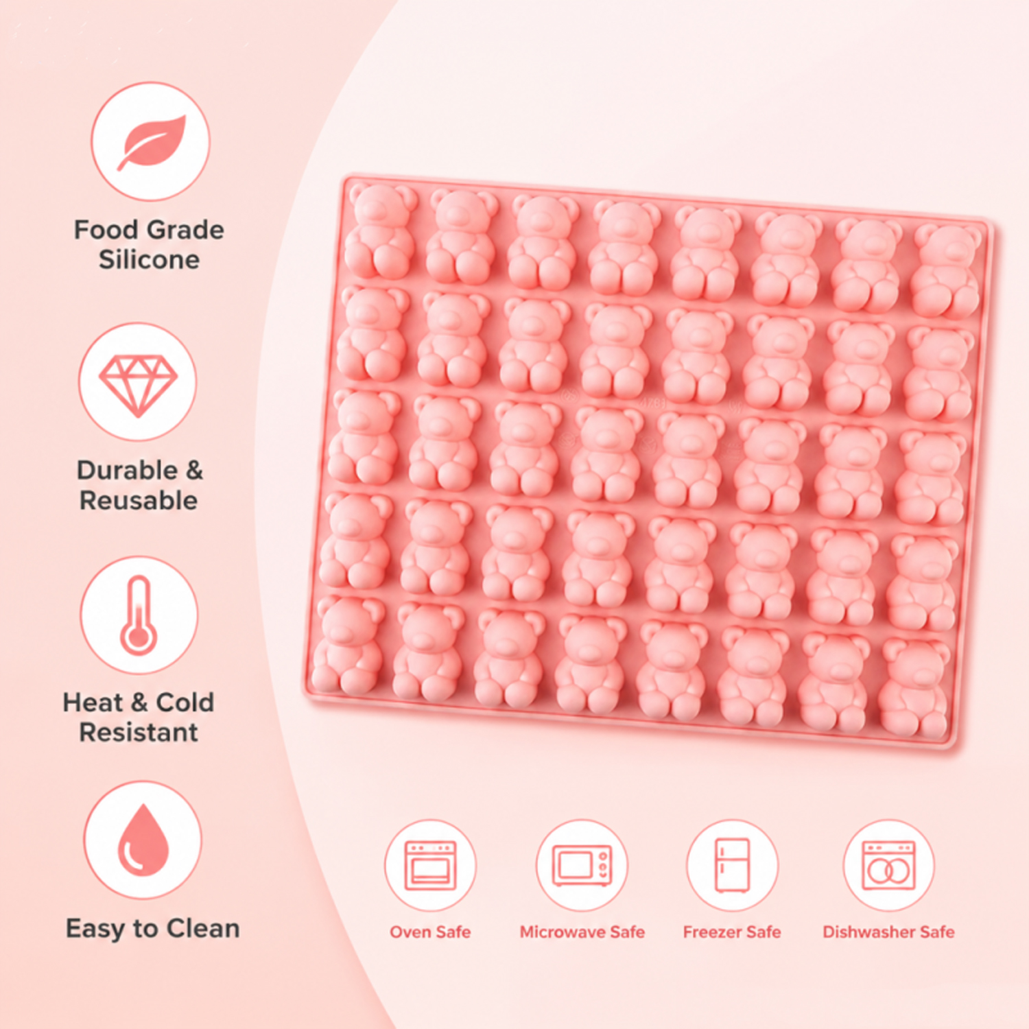 40-Piece Bear-Shaped Silicone  – Kitchen Baking Molds recenzja i cena