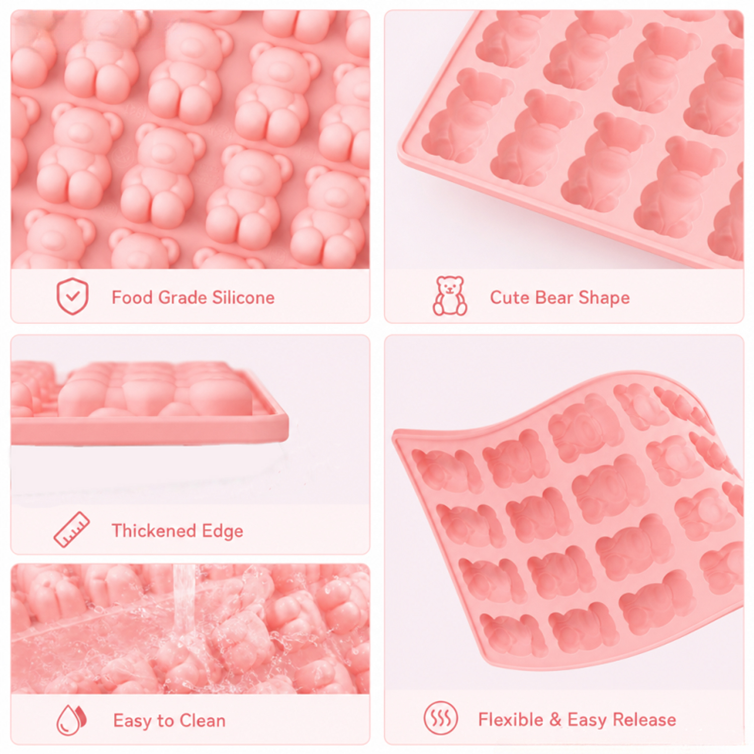 40-Piece Bear-Shaped Silicone  – Kitchen Baking Molds recenzja i cena