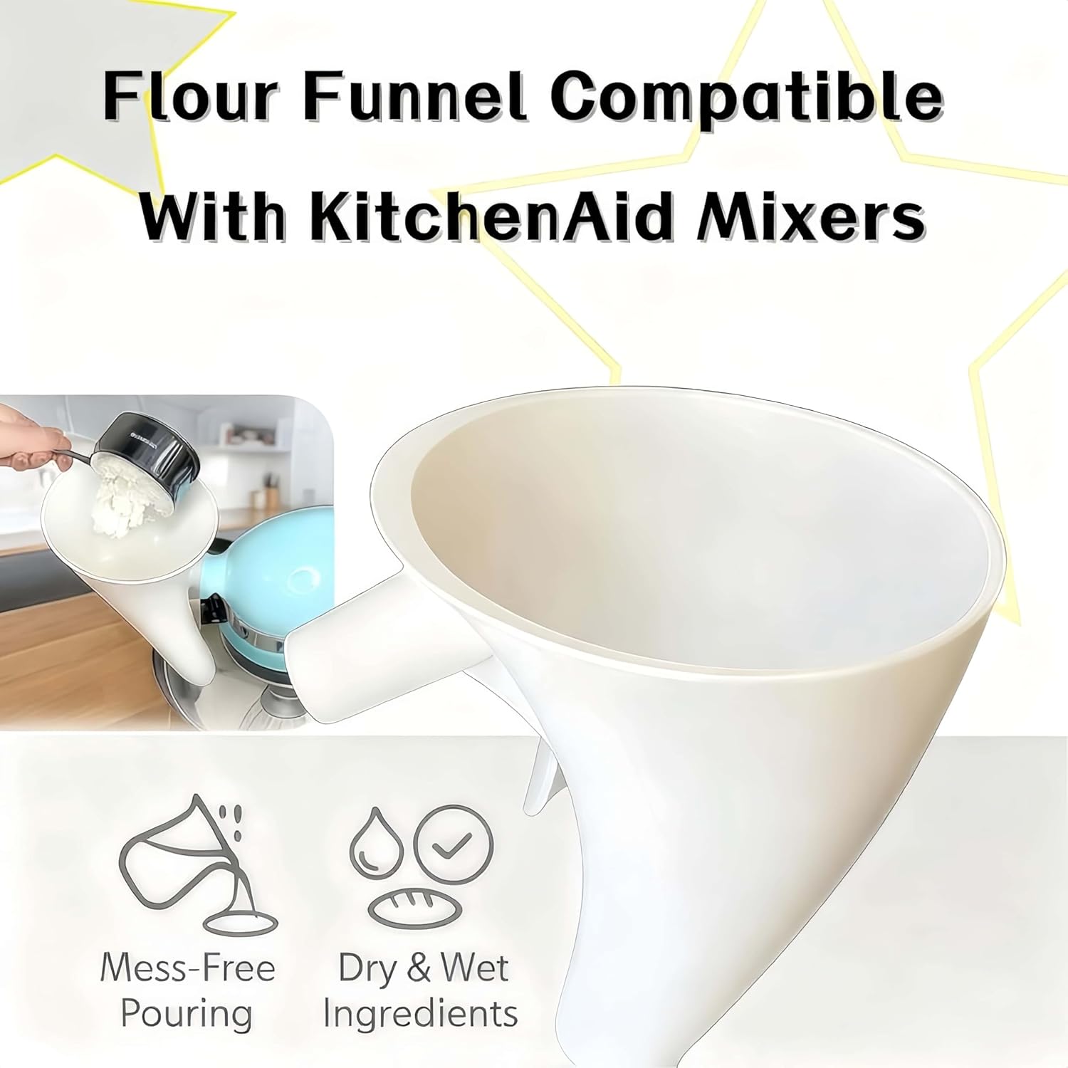 Flour Funne Mixer for Kitchen  – Kitchen Baking Aid recenzja i cena