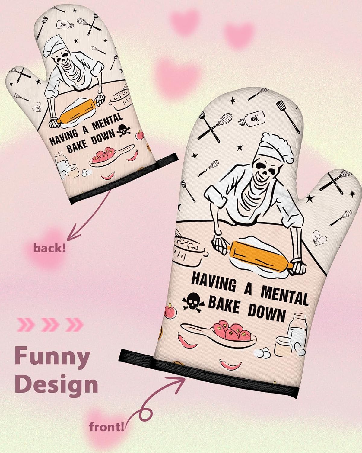Funny Oven Mitts Heat Resistan – Baking Kitchen Design recenzja i cena