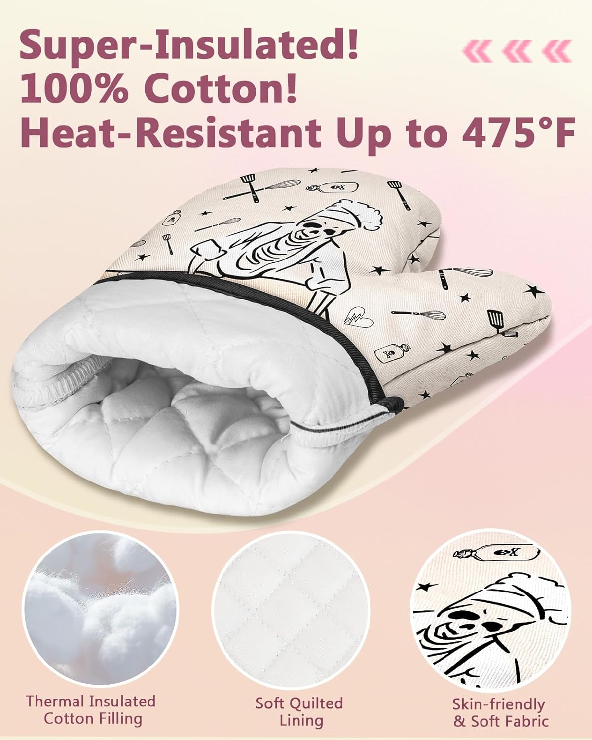 Funny Oven Mitts Heat Resistan – Baking Kitchen Design recenzja i cena