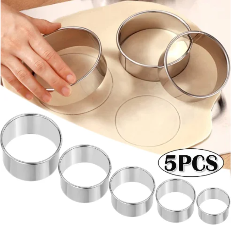 5PCS Round Stainless Steel Bis – Kitchen Appliances For Baking recenzja i cena