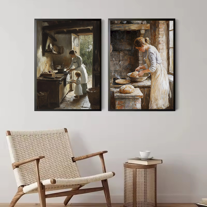 French Kitchen Woman Baking Br – Kitchen Baking Wall Art recenzja i cena