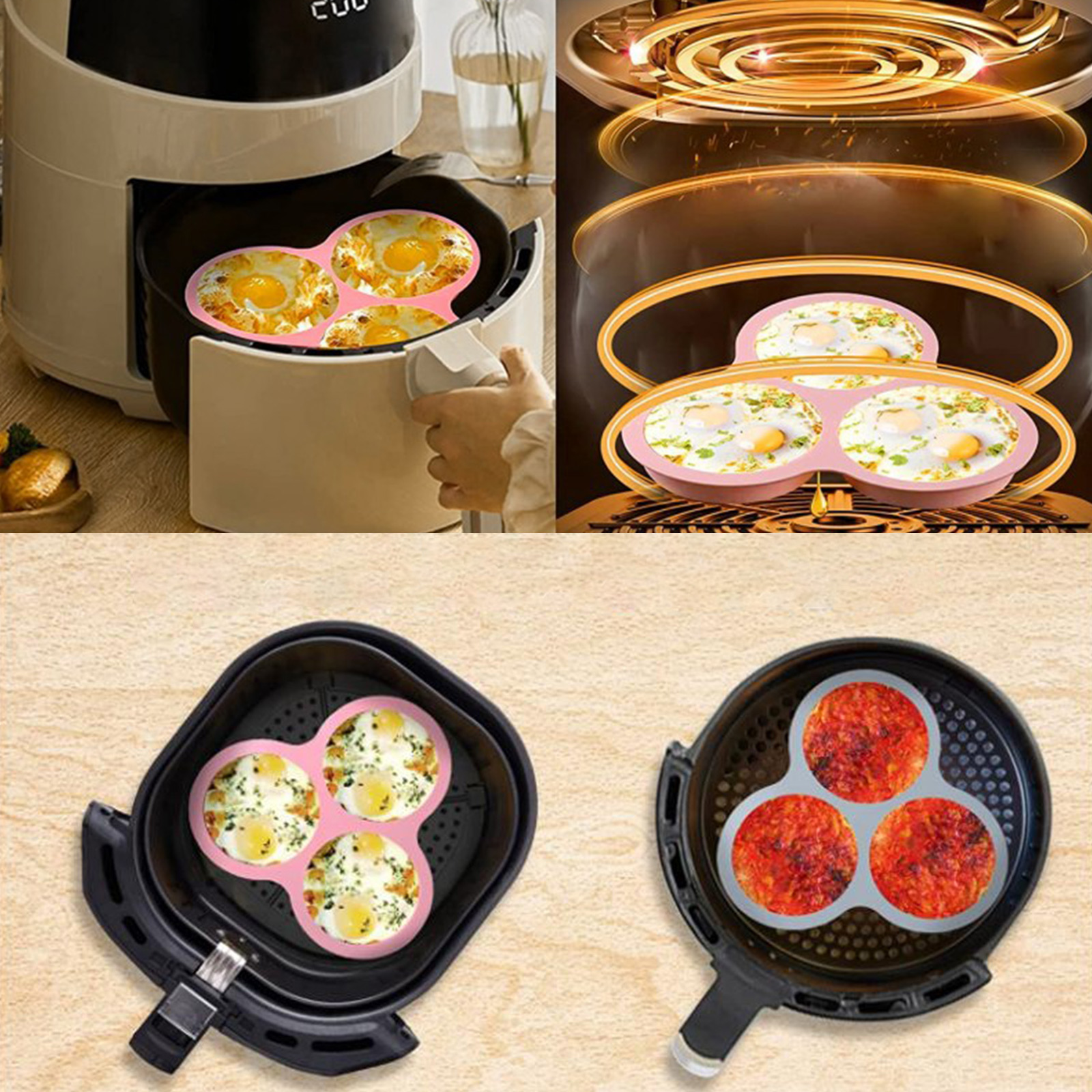 1/2pcs Silicone Air Fryer Egg  – Kitchen Appliances For Baking recenzja i cena
