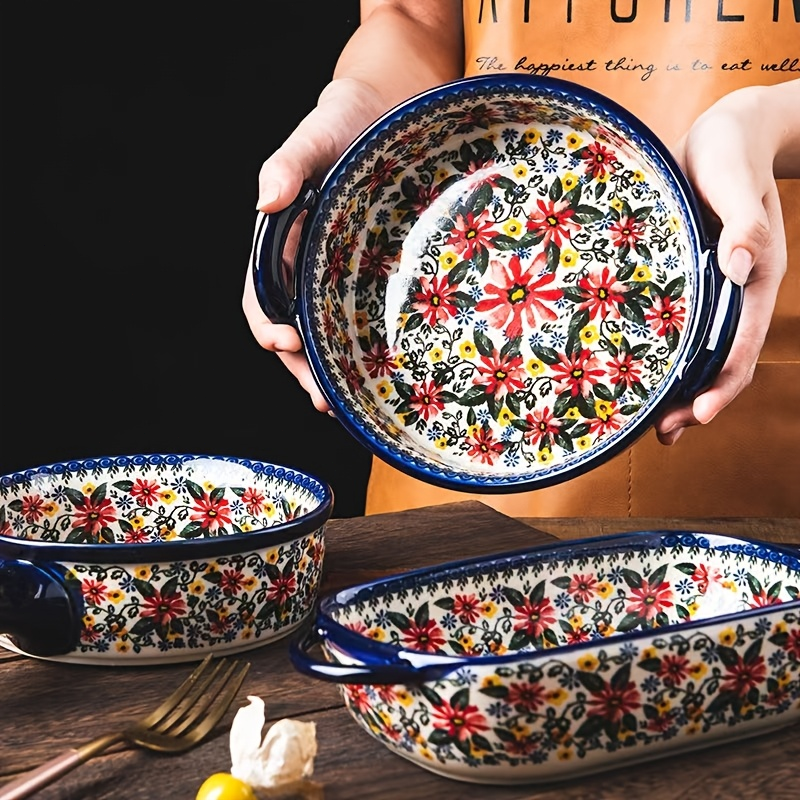 1pc,Floral ceramic baking tray – Kitchen Baking Must Haves recenzja i cena