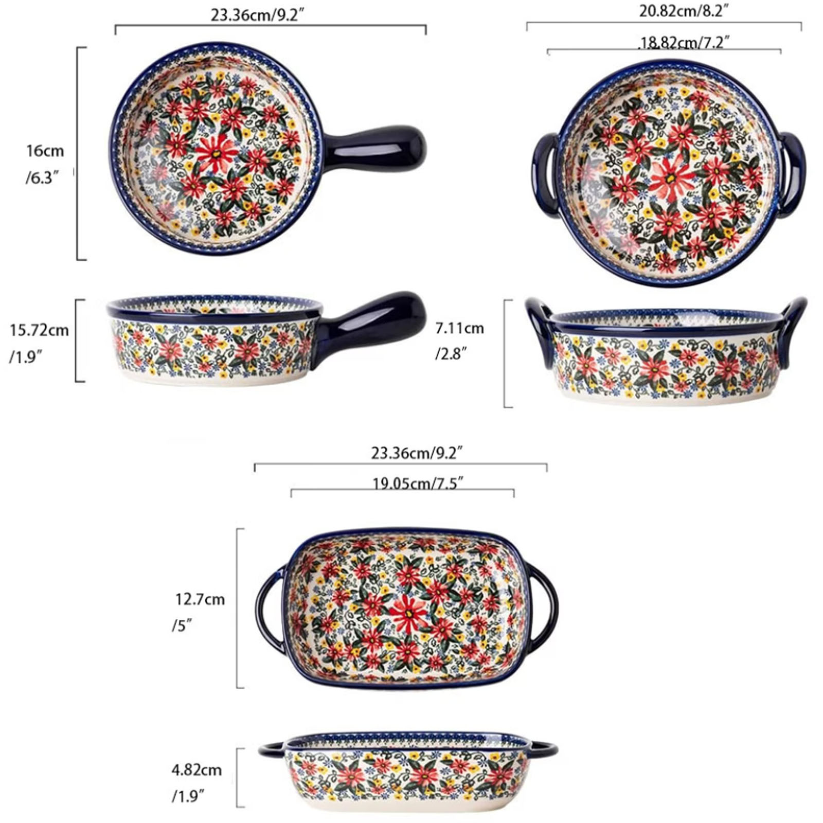 1pc,Floral ceramic baking tray – Kitchen Baking Must Haves recenzja i cena