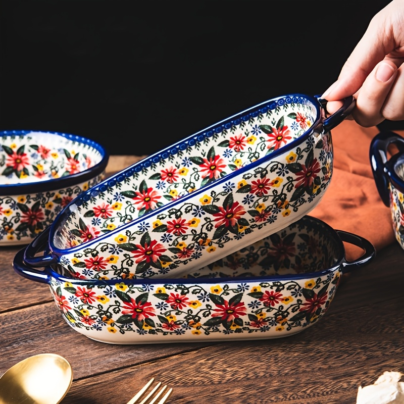 1pc,Floral ceramic baking tray – Kitchen Baking Must Haves recenzja i cena
