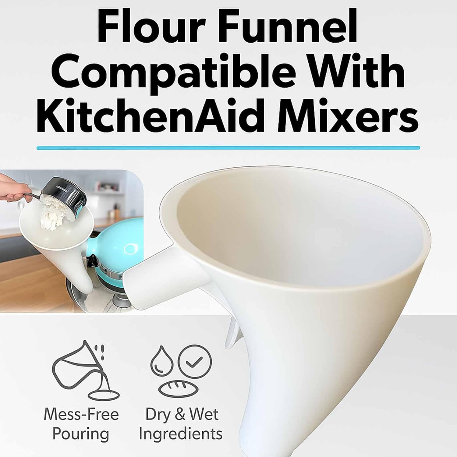 Flour Funnel for Kitchen Aid M – Kitchen Baking Aid recenzja i cena